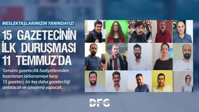 13 ay sonra duruşma: DFG gazetecilerin duruşmasına katılım çağrısı yaptı
